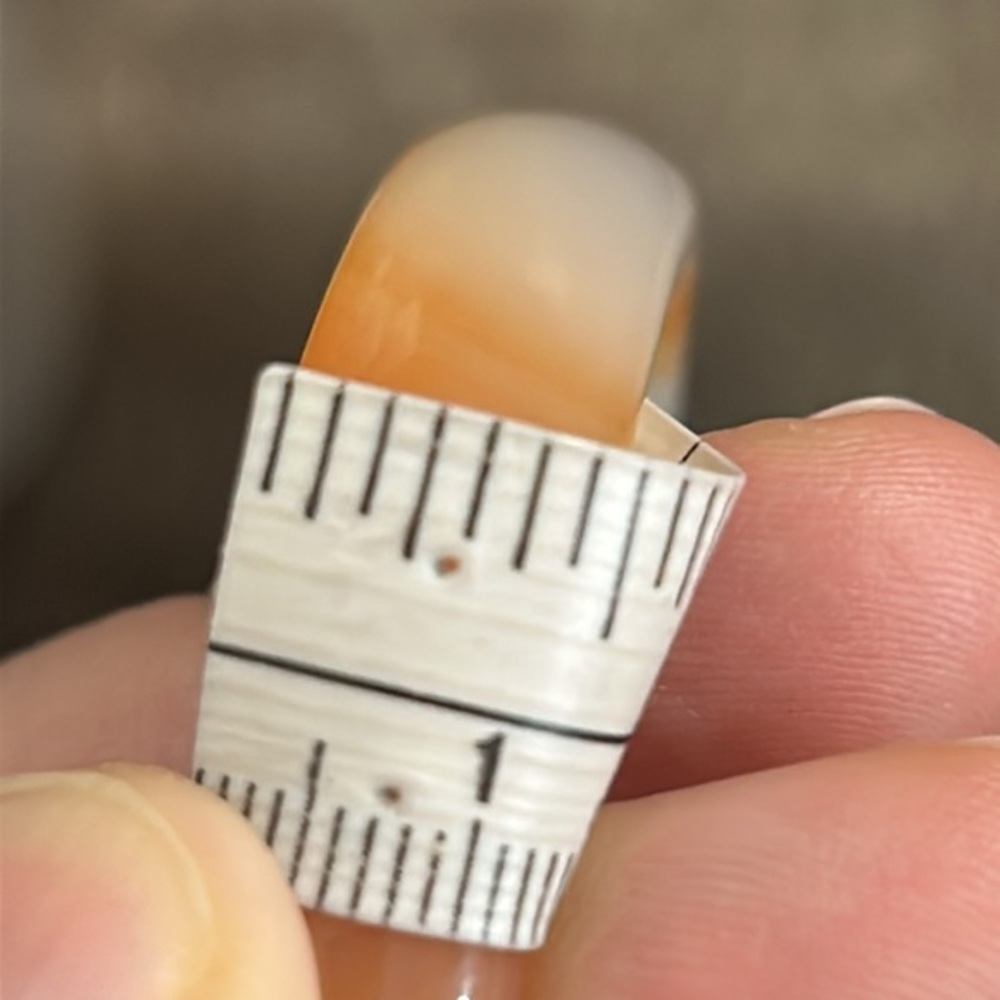 Round Shape Orange White Agate Bangle Bracelet - image 6